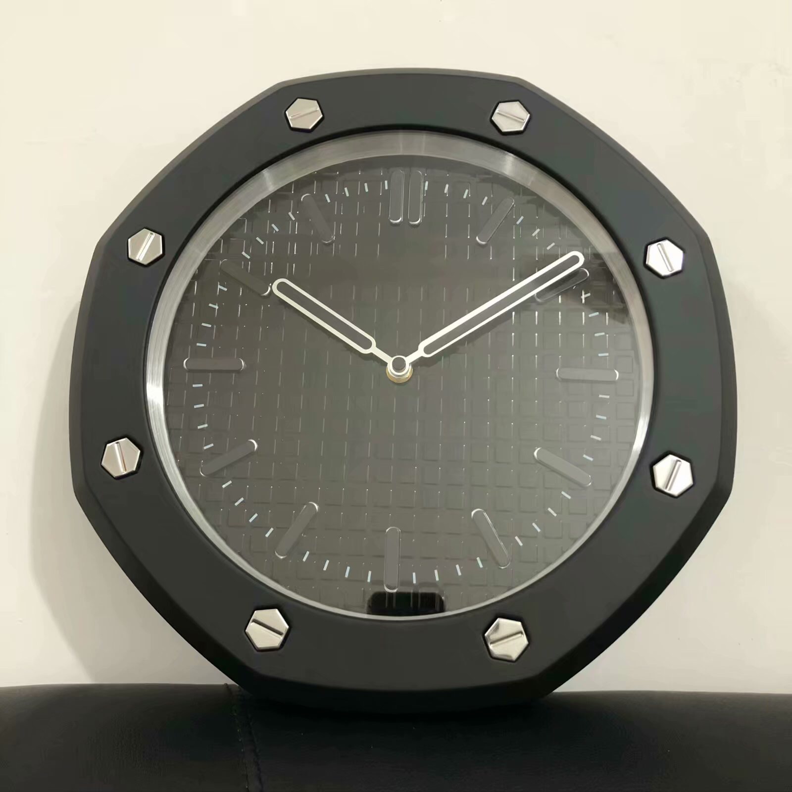 AP Royal-Oak Battery Wall Clock Black Big Size